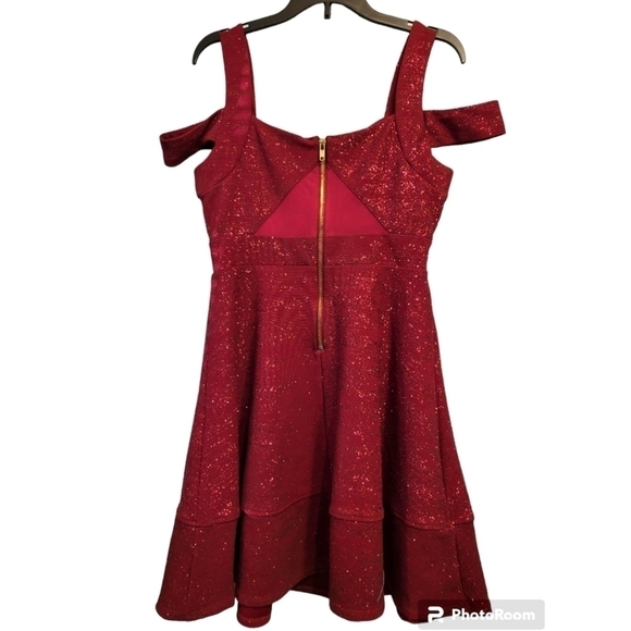 Honey and Rosie small dark red sparkle party dress - Picture 7 of 16